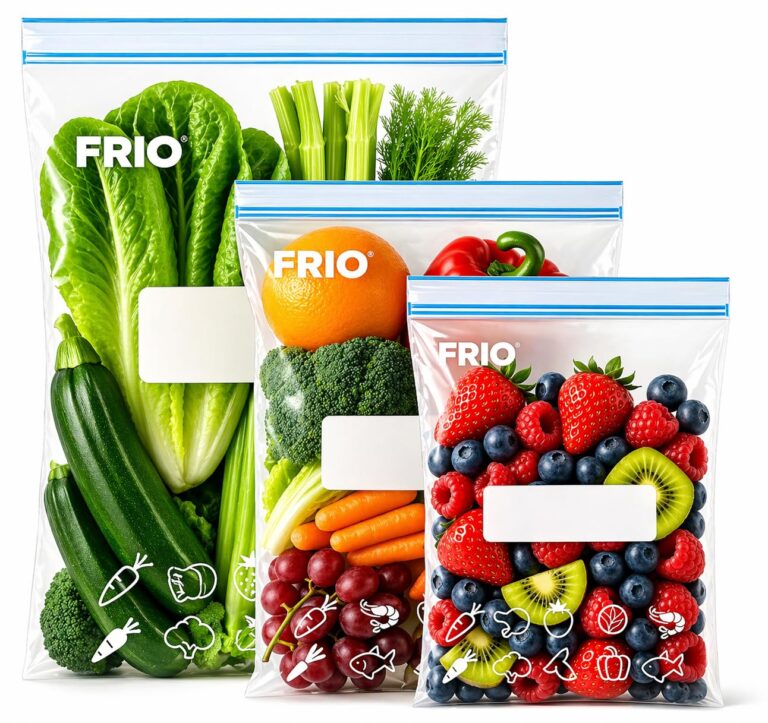 FRIO Set 65 sacchetti ermetici per alimenti con doppia zip e etichetta
