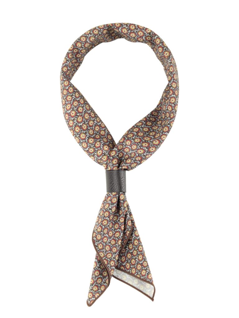 WANYING Foulard quadrato da uomo con cinturino in pelle 58x58 cm