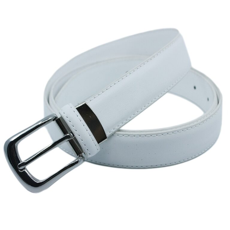 YEHMAN Cintura classica 3 cm in pelle bovina con fibbia argento
