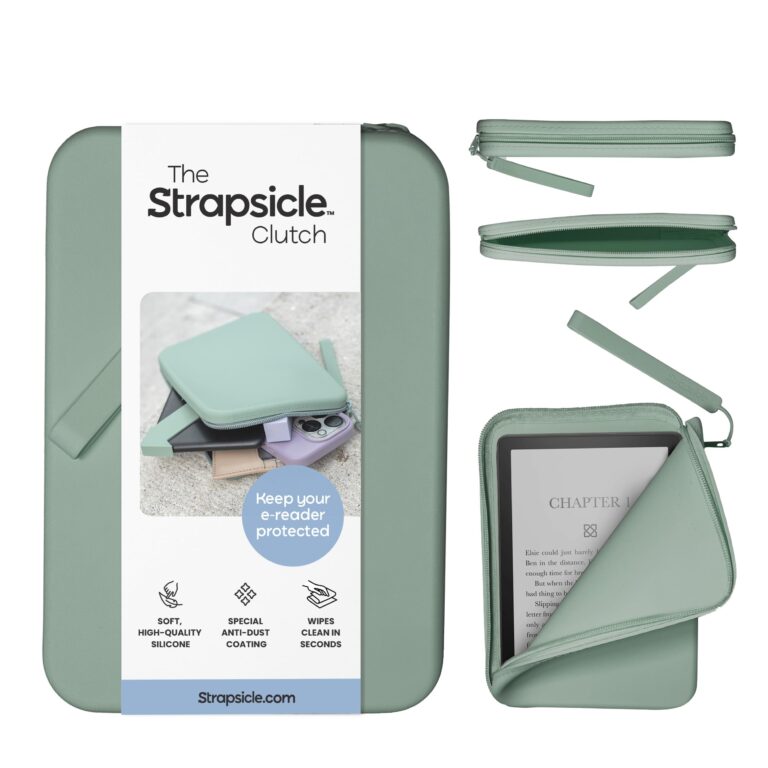 Strapsicle Pochette in silicone per Kindle ed e-reader, borsa multiuso per telefono, portafoglio e chiavi, adatta per Kind...