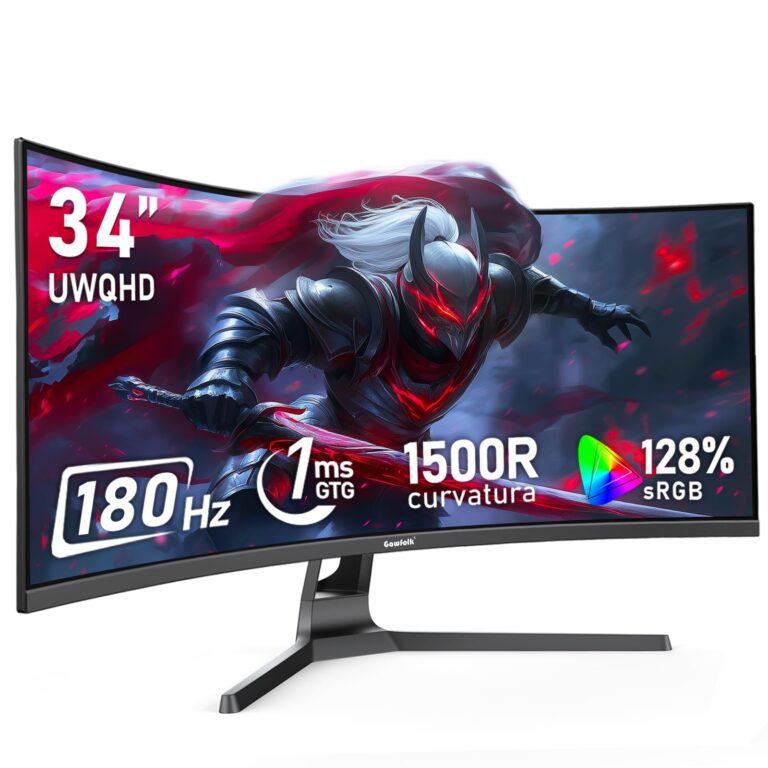 Gawfolk Monitor Ultrawide 34" Curvo 180Hz UWQHD 3440x1440