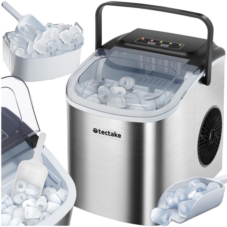 tectake Macchina per Ghiaccio in Acciaio Autopulente 2 Dimensioni