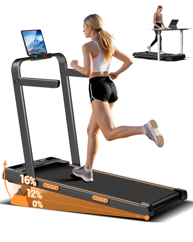 LONTEK Tapis Roulant Salvaspazio Elettrico con Inclinazione 16%, 10KM/H Tapis Roulant Elettrico Pieghevole, Schermo LED, T...