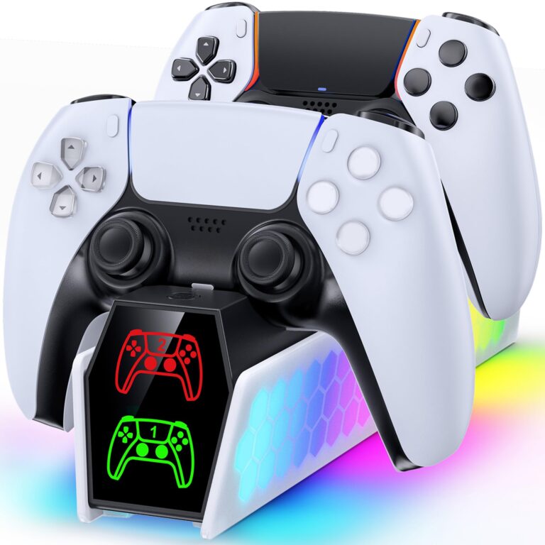 KDD Caricatore Joystick per PS5 e PS5 Edge, Ricarica Playstation 5 con Indicatore LED, Accessori PS5 Base di Ricarica per ...
