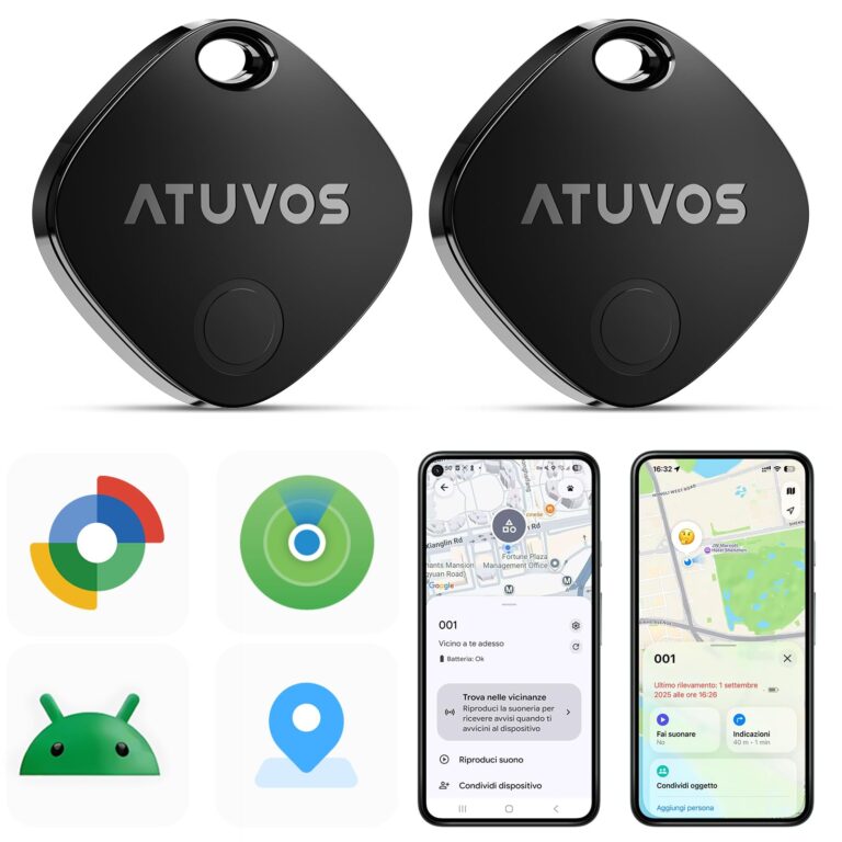 ATUVOS Air Tag Pro tracker Bluetooth dual system Android e iOS