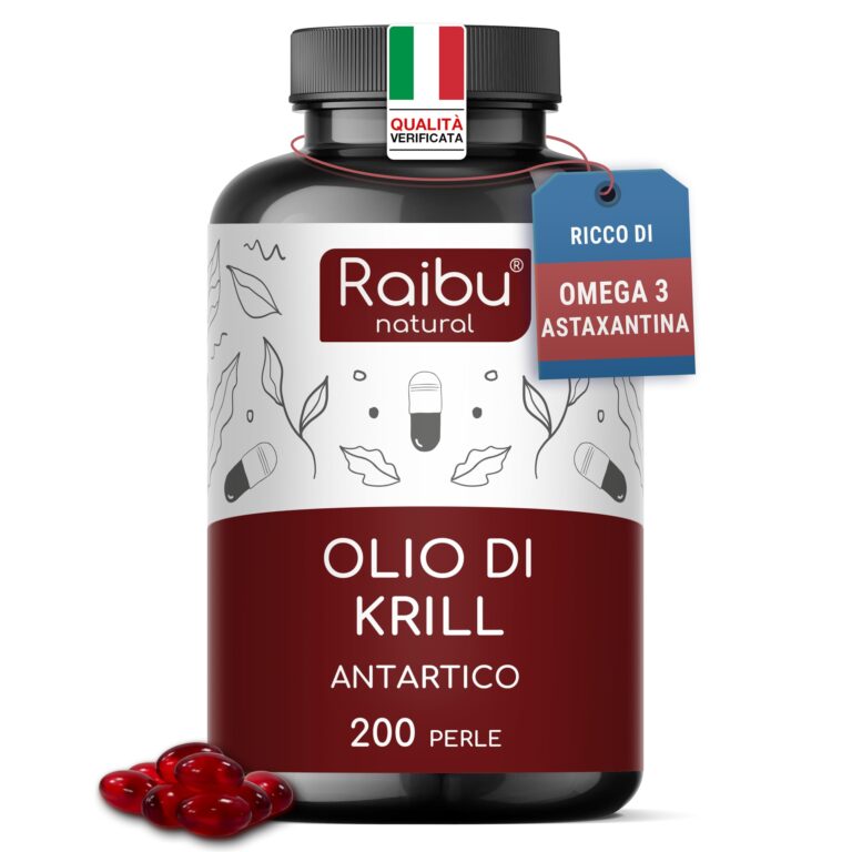 Olio di Krill Puro Antartico - Ricco di Omega 3 (EPA & DHA), 6 e 9 + Astaxantina + Fosfolipidi - 200 Perle (oltre 3 mesi d...