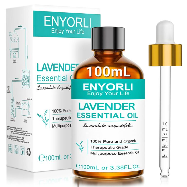 ENYORLI Olio Essenziale di Lavanda 100 mL Olio di Lavanda Non Diluito, Aromaterapia, Diffusori, Massaggi, Cura della Pell...