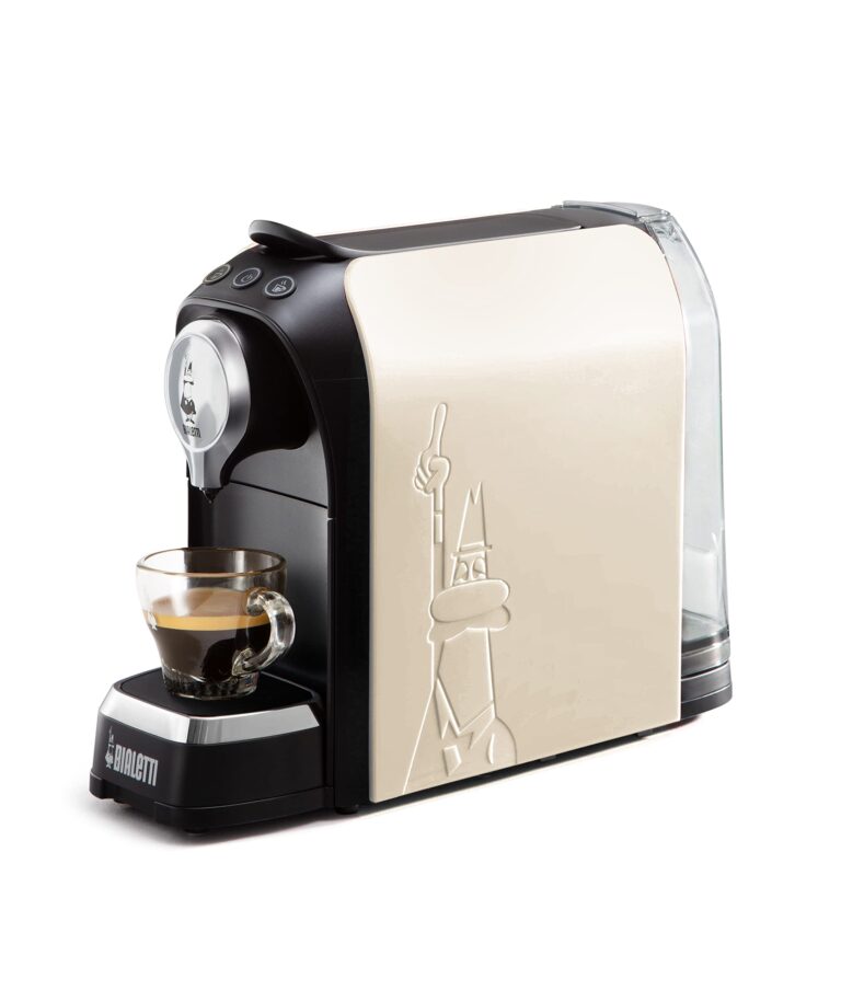Bialetti Super, Macchina Caffè Espresso, Funziona esclusivamente con Capsule Bialetti, Bianco Latte