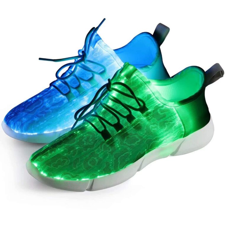 Shinmax Scarpe Uomo Donna Fibra Ottica Scarpe Bianche Scarpe LED 7 Colori 4 Modes USB Ricaricabil...