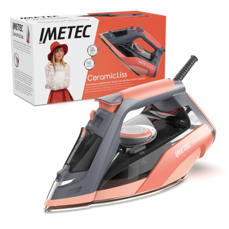 Imetec Ceramicliss - Ferro Stiro a Vapore - Quadrupla Protezione Anticalcare - Colpo Vapore 180 g - Piastra Ceramica Scorr...
