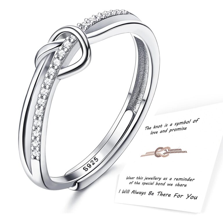 ADRAMATA anello argento 925 con nodo d'amore regolabile