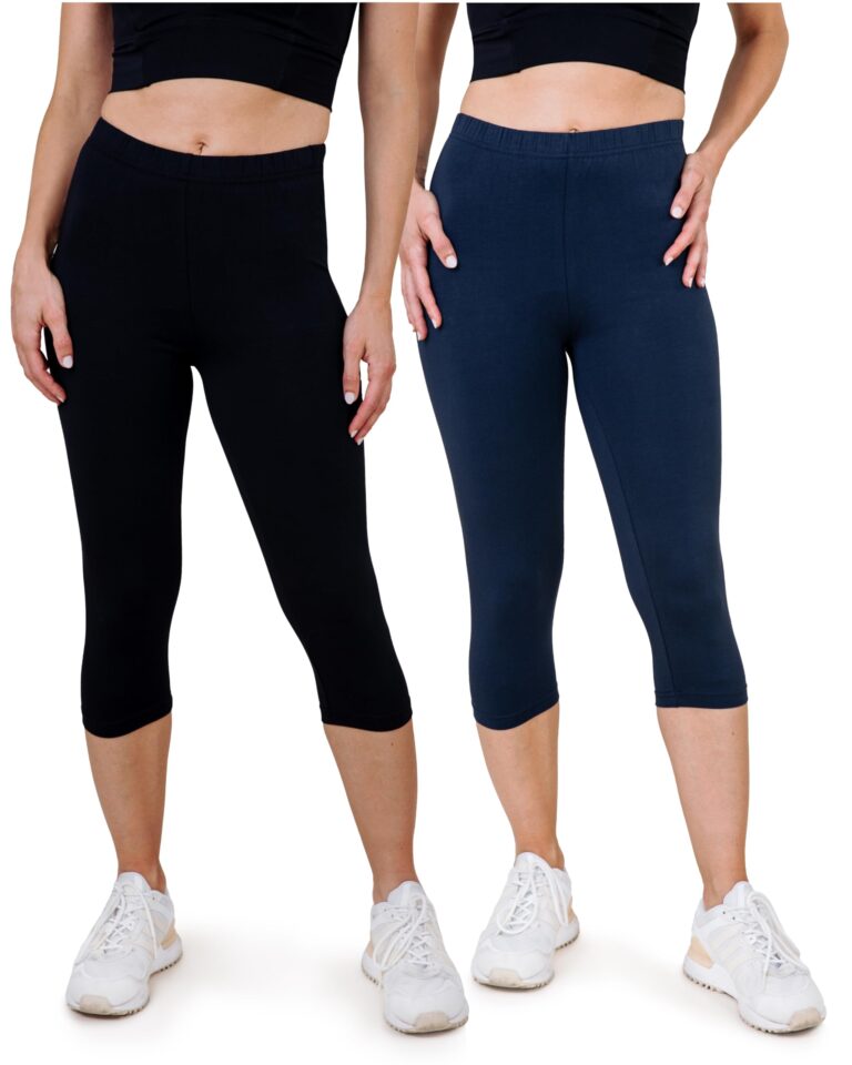 SES Leggings capri 3/4 donna in cotone, confezione da 2