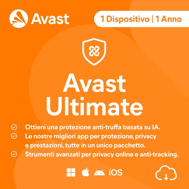 Avast Ultimate 2026 – Antivirus per 1 dispositivo, 1 anno
