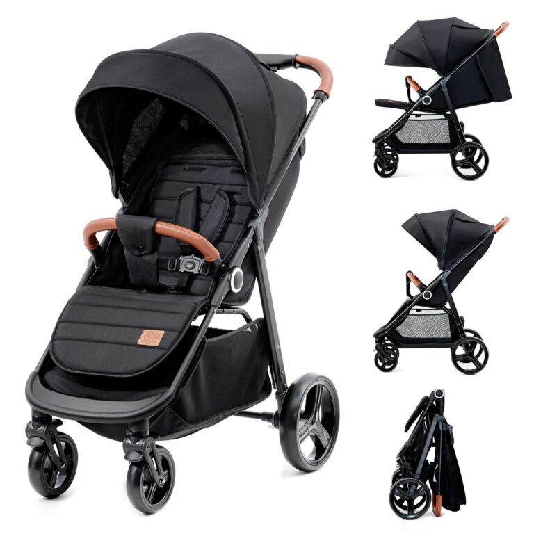 Kinderkraft GRANDE PLUS Passeggino Leggero dalla nascita fino 22 kg, Pieghevole con una mano, Posizione sdraiata, L'ammort...