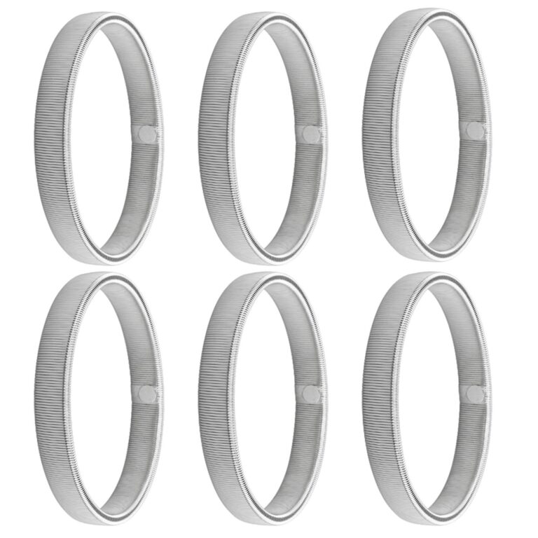 Fermamaniche per camicia in metallo argentato, set da 3 paia unisex