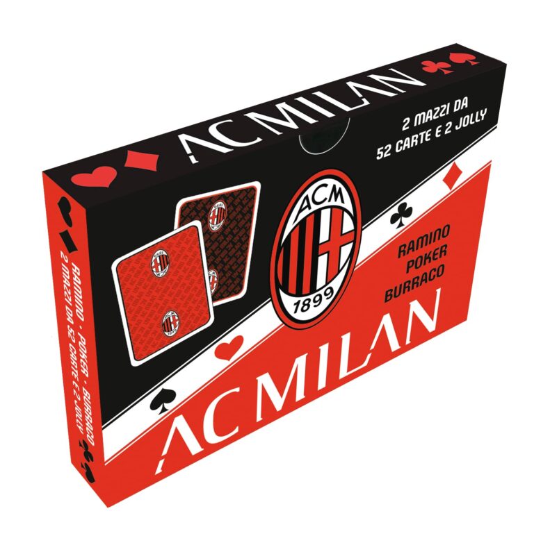 EURO PUBLISHING Carte da Gioco Milan - Poker - Burraco - Ramino (2 mazzi: 52 carte per mazzo + 2 jolly)