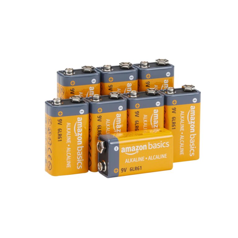 Amazon Basics Batterie 9V Alcaline, confezione da 8
