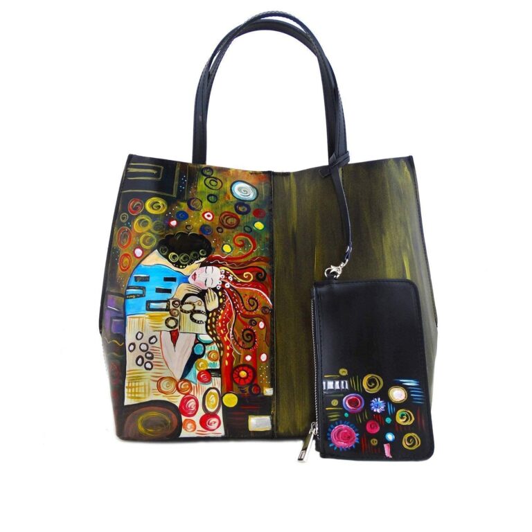 Arte Lisanti Borsa in Pelle Dipinta a Mano – OMAGGIO AL BACIO APPASSIONATO DI SOPHIE VOGEL – Con ...