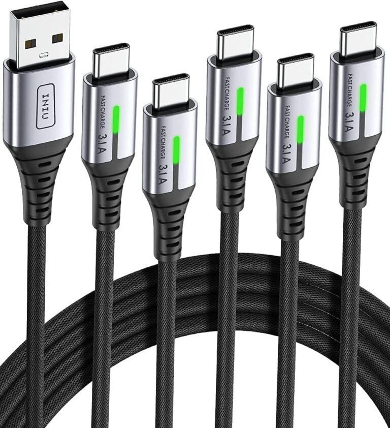 INIU Cavo USB-C 5 Pezzi in Nylon Ricarica Rapida 3,1A