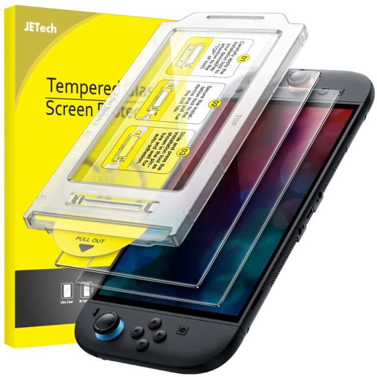 JETech Vetro Temperato 9H per Switch 2 con Allineamento Automatico