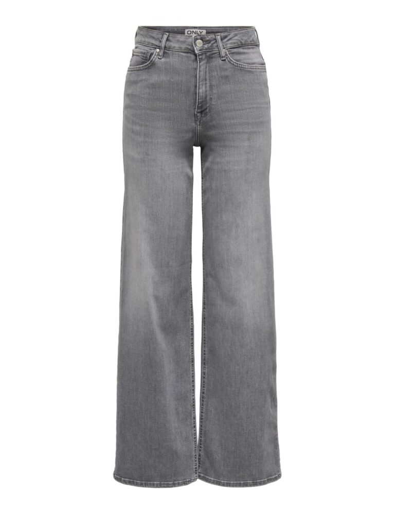 ONLY Madison Blush Jeans Donna Vita Alta Gamba Larga Cropped