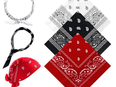 Bandane unisex con motivo cachemire set da 3 (54×54 cm)