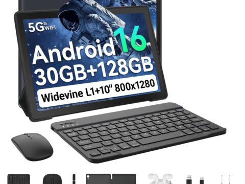 Laptok Tablet Android 16 da 10 Pollici, 128 GB, Octa Core