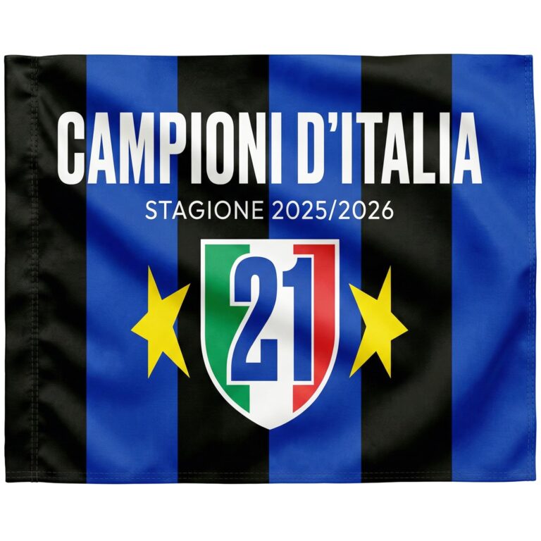 Bandiera Inter 21 Scudetto Neroazzurra Grande 100 * 150 cm - Stagione Scudetto 2025/26