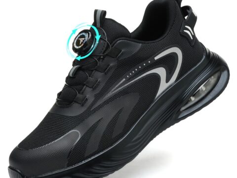 AEKYIWL Scarpe Antinfortunistiche Leggere con Lacci e Fibbia Uomo Donna
