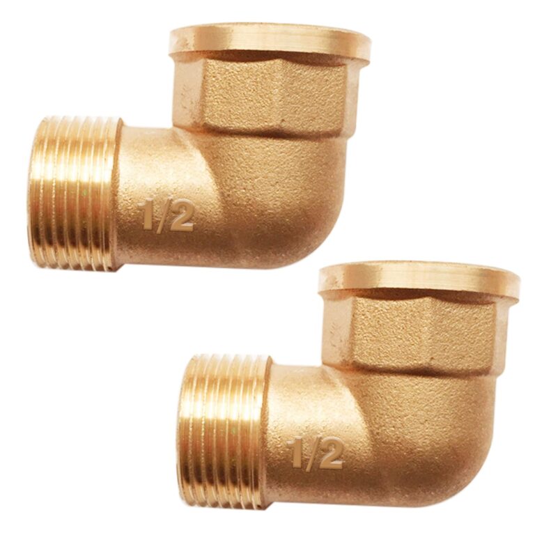 Gomito in Ottone 90° G1/2" Femmina-Maschio – Set da 2 pezzi DN15