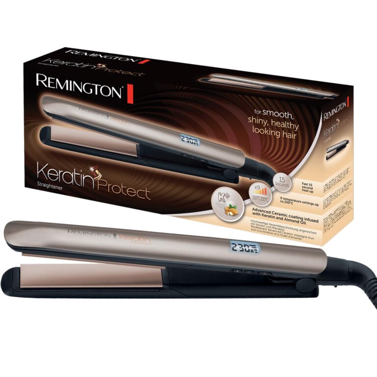Remington Piastra per Capelli - Keratin: Rivestimento Ceramico di alta qualità con Cheratina e olio di mandorle - Display ...