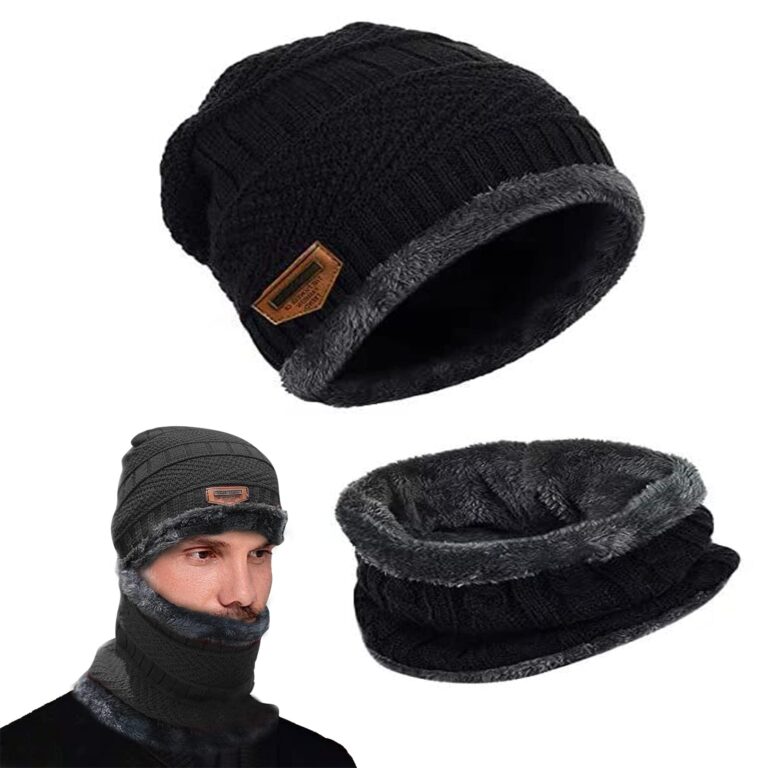 May Huang Set Beanie e Sciarpa Invernale con Fodera in Pile Unisex