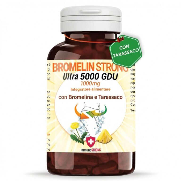 Bromelina Forte Bromelina 5000 Gdu [Purissima Alta concentrazione] Con Tarassaco Fino a 4 mesi di fornitura 120 Compresse...