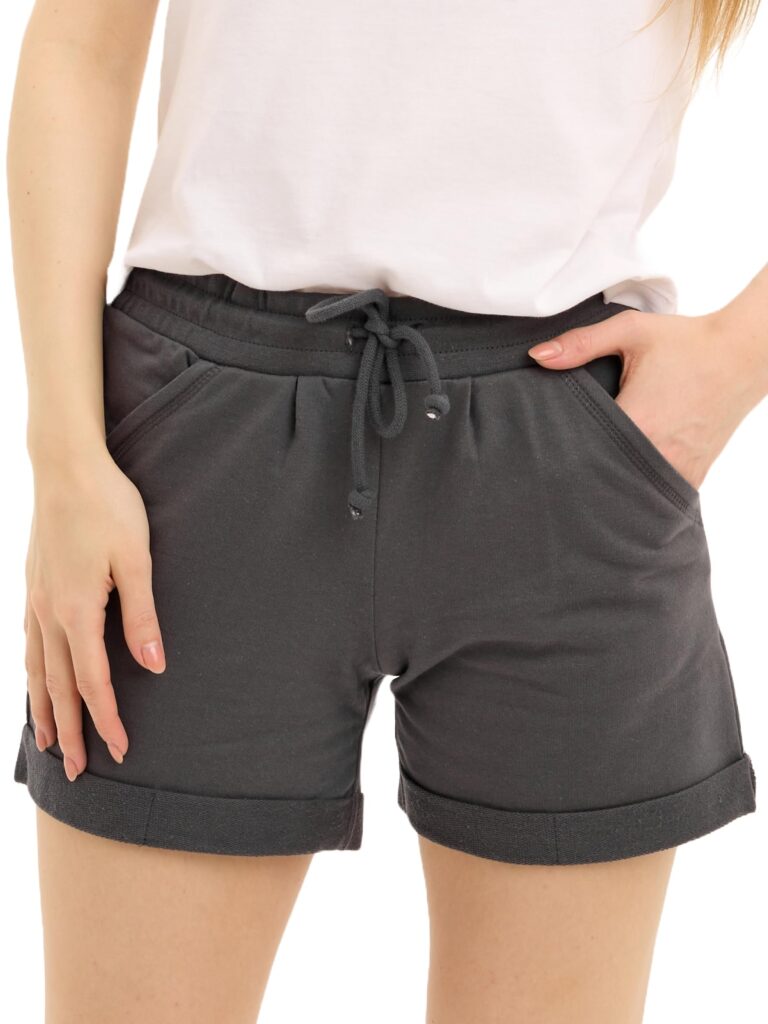 Pantaloncini Donna in 100% Cotone con Coulisse e Tasche