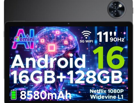 Tablet Gaming Android 16 da 11 pollici con Unisoc T7200 e 8580 mAh