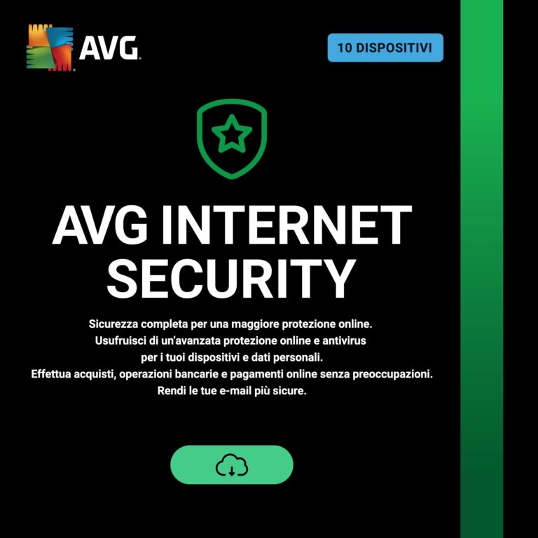 AVG Internet Security 2026 – Antivirus 10 dispositivi, 1 anno