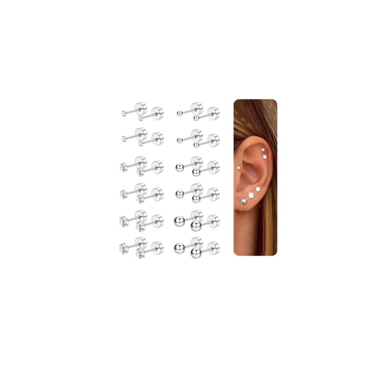 CASSIECA Set 12 paia orecchini acciaio chirurgico anallergici argento oro