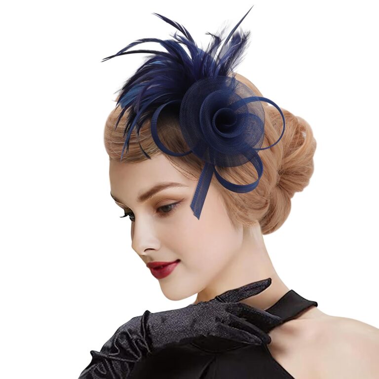 DRESHOW Fascinator Cappello con Fiore Piume per Cocktail