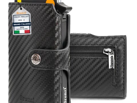 Bronzi Portafoglio Slim Piccolo Unisex con Protezione RFID
