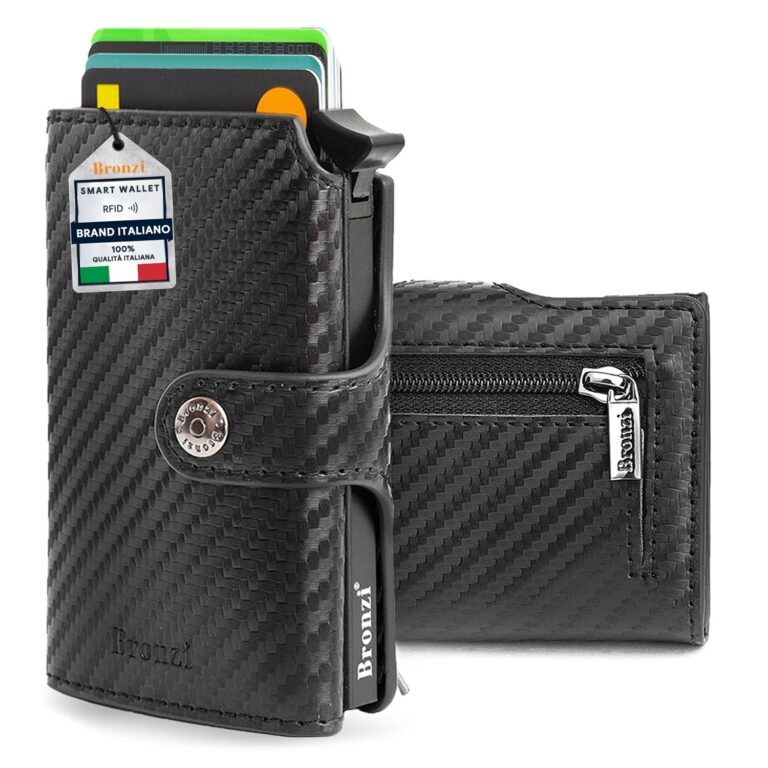 Bronzi Portafoglio Slim Piccolo Unisex con Protezione RFID