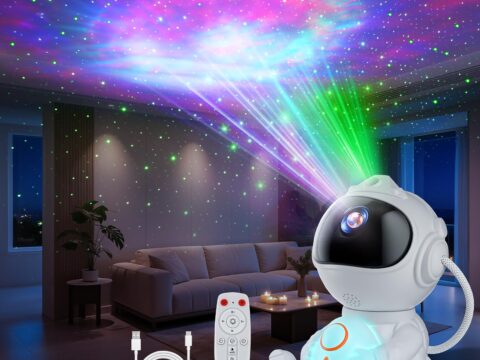 Proiettore Stelle LED Astronauta con Telecomando 8 Modalità