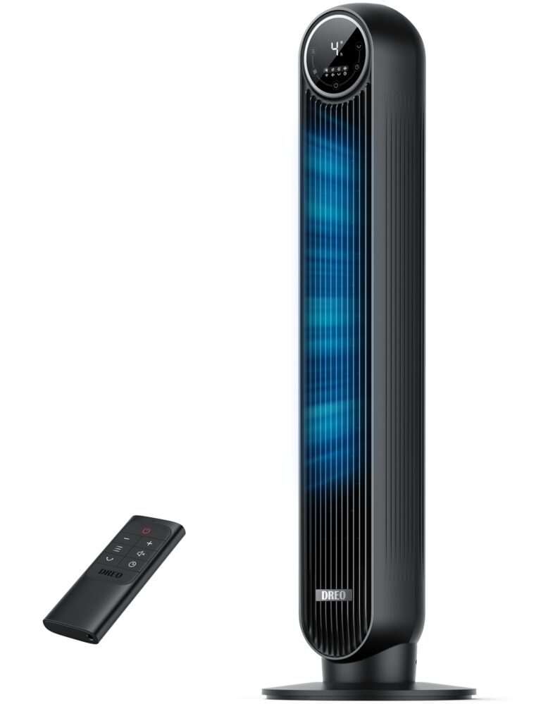 DREO Ventilatore a Torre Silenzioso 20dB con Telecomando