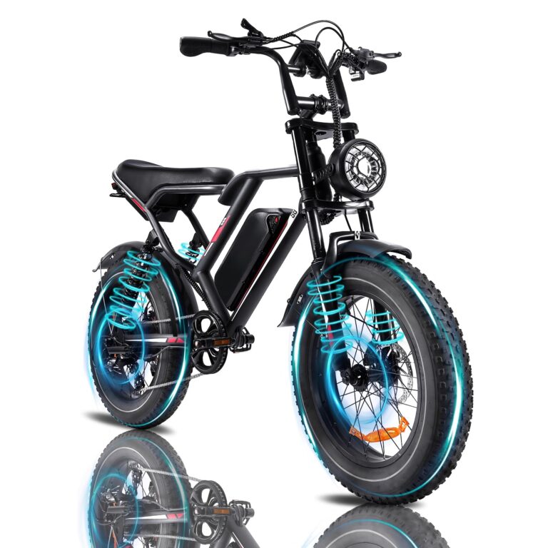 Kalorace Bici Elettrica per Adulti, Autonomia Massima di 50-80Km, Bici Elettrica con Pneumatici Fat da 20", Batteria Rimov...