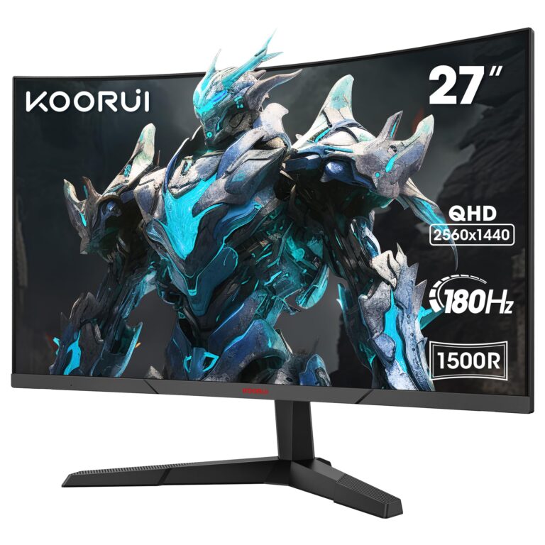 KOORUI Monitor Gaming Curvo 27" QHD 180 Hz 1 ms DCI-P3 90%