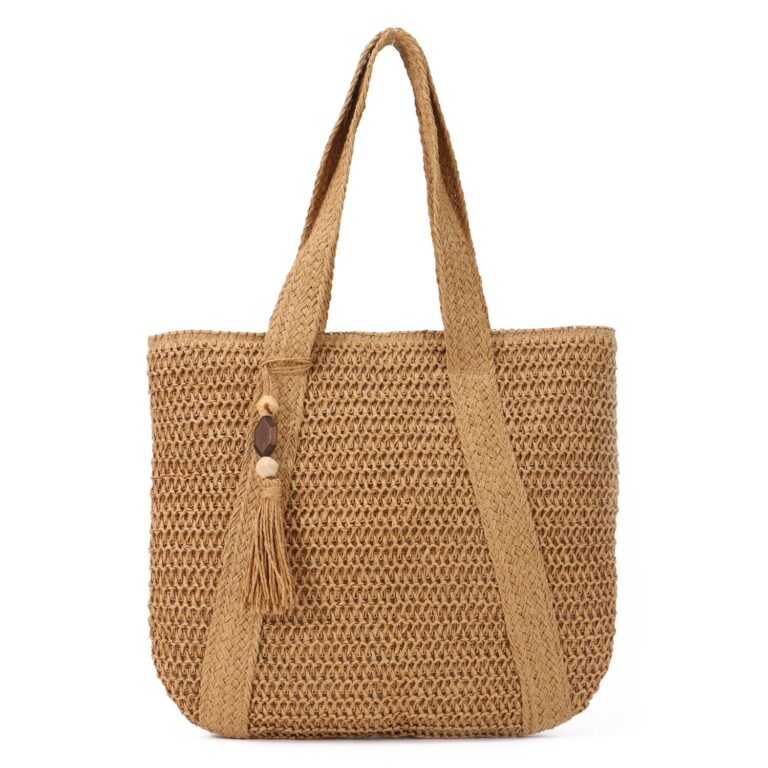 EVEOUT Borsa tote in rafia donna stile bohémien da spiaggia