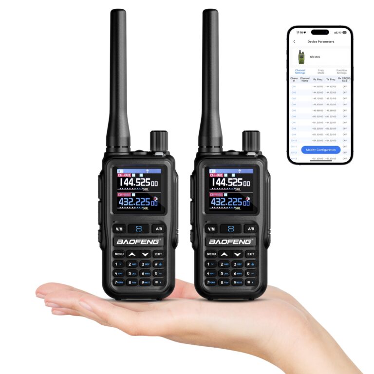 Baofeng GT-5R Mini Radio Portatile Dual Band 5W con App Bluetooth