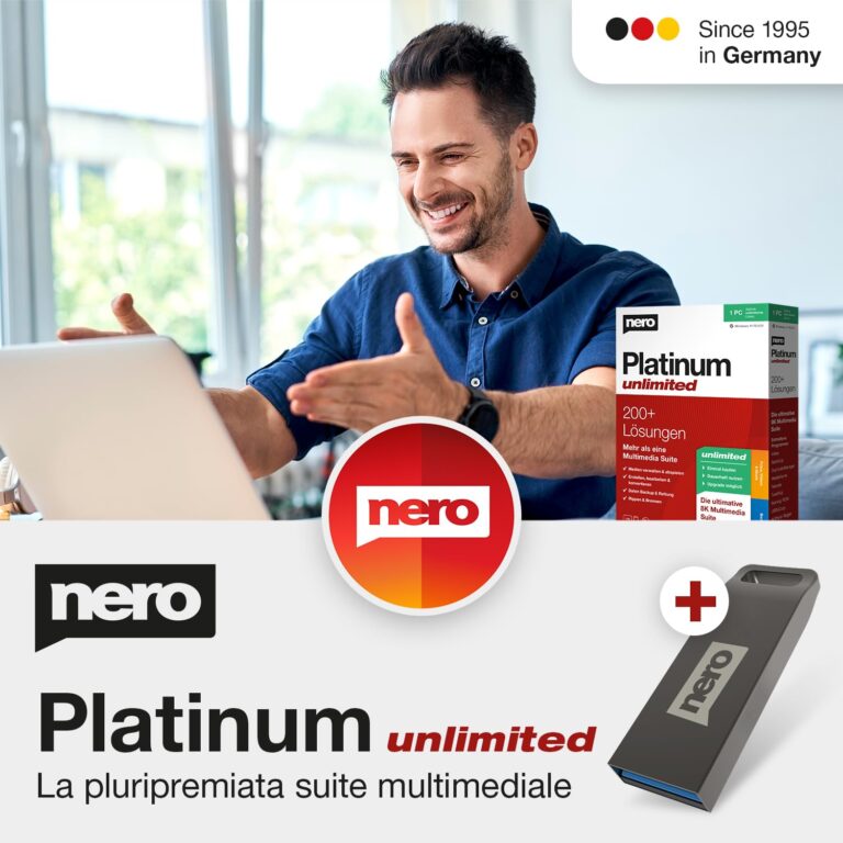 Nero Platinum Unlimited – Suite multimediale video 4K/8K con AI e USB