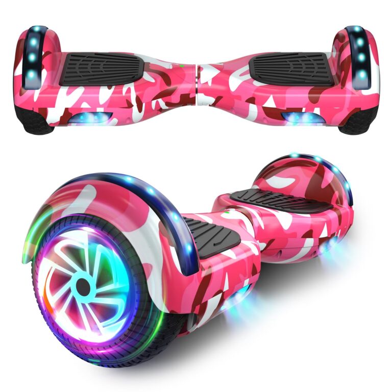 SISIGAD Hoverboard da 6,5 pollici con altoparlante Bluetooth, scooter autobilanciato, motore con luci colorate e luci LED，...