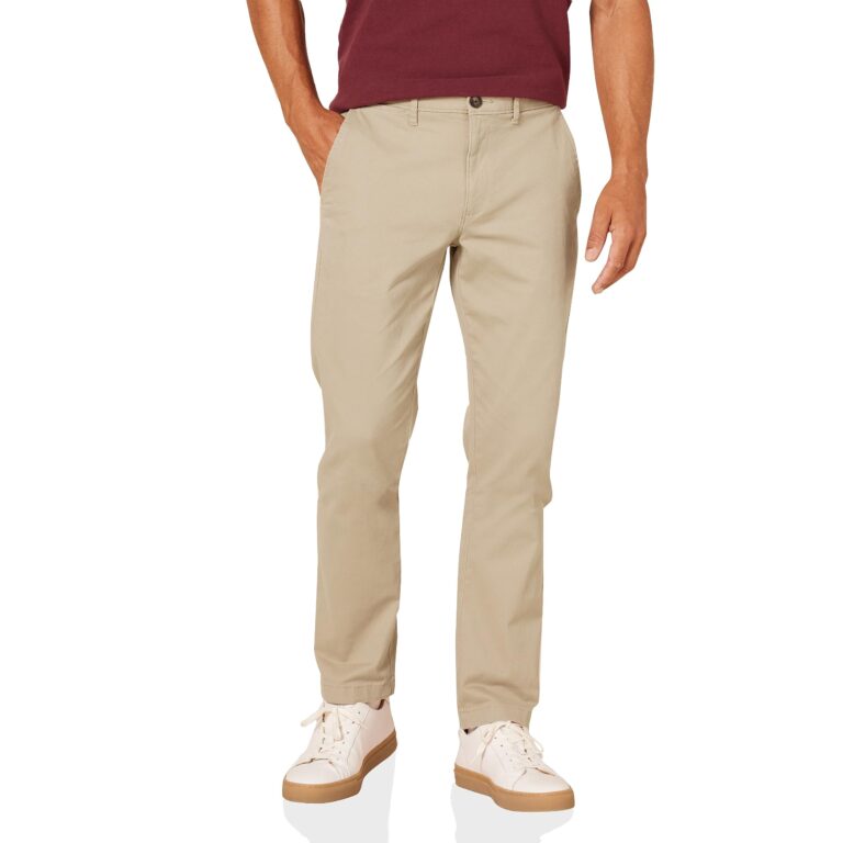 Amazon Essentials Pantaloni Chino Uomo Elasticizzati Vestibilità Aderente