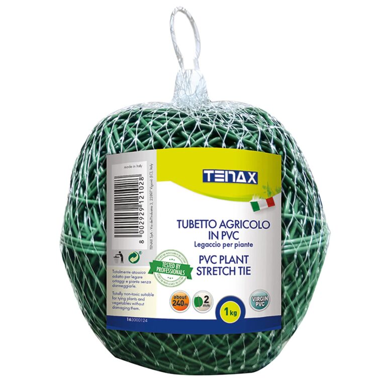 Tenax Tubetto Agricolo in PVC Verde per Legatura Piante 2 mm 1000 g